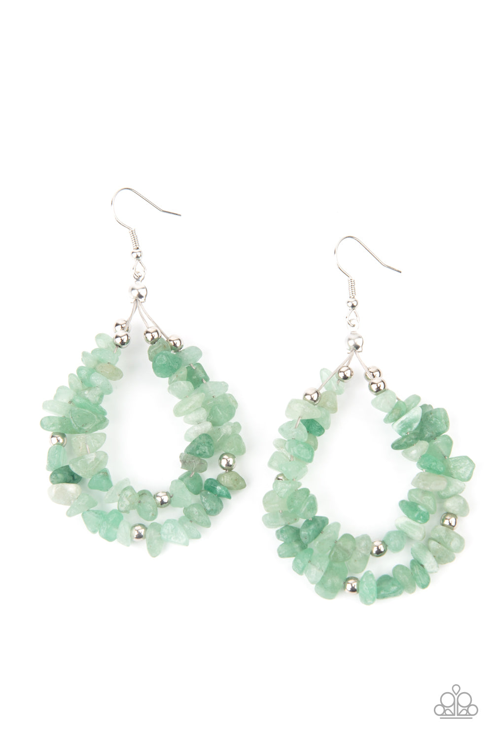 Paparazzi Accessories - Canyon Rock Art - Green earrings