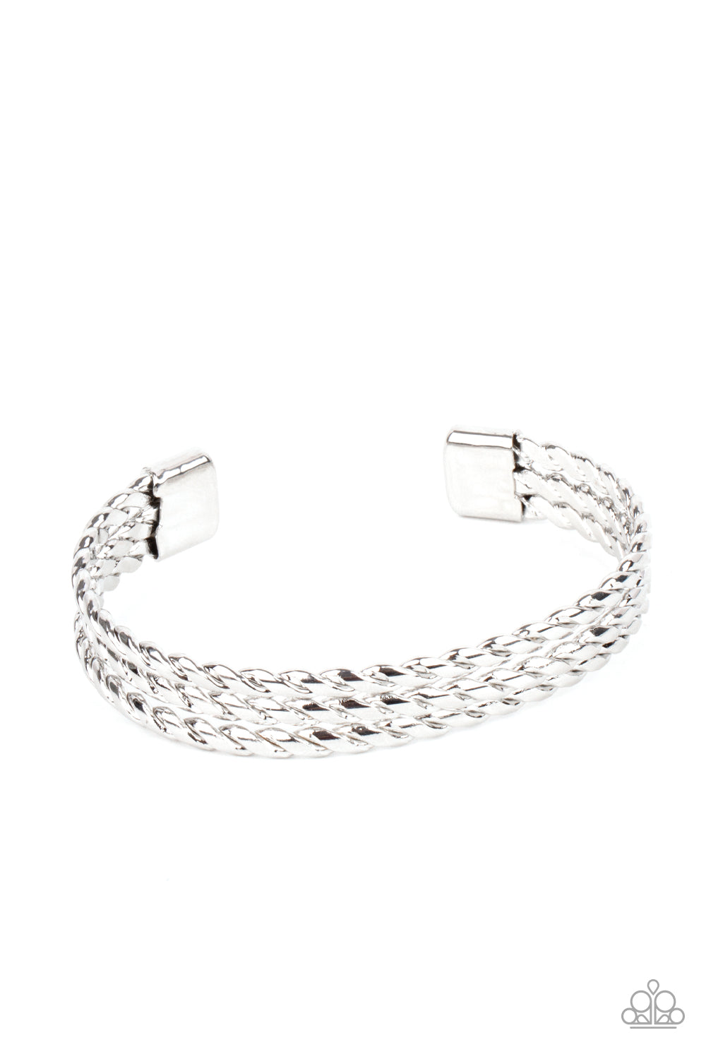 Paparazzi Accessories - Line of Scrimmage - Silver bracelet