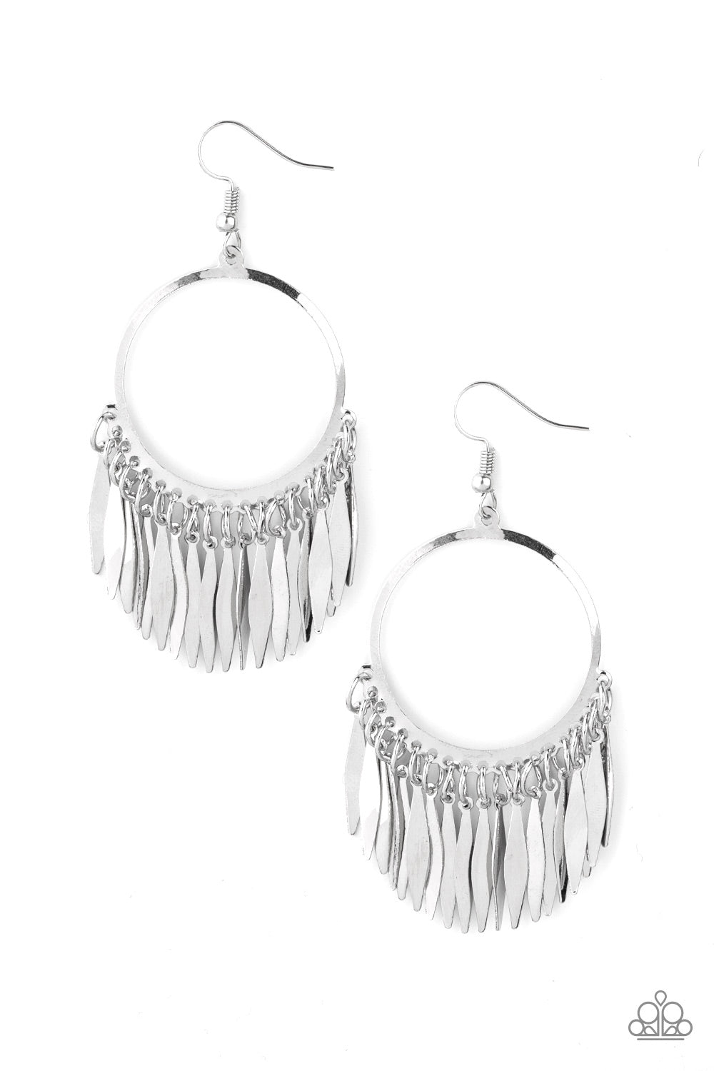 Paparazzi Accessories- Radiant Chimes - Silver earrings