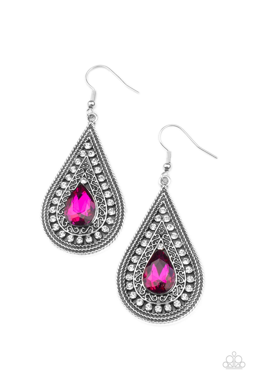 Paparazzi Accessories - Metro Masquerade - Pink earrings
