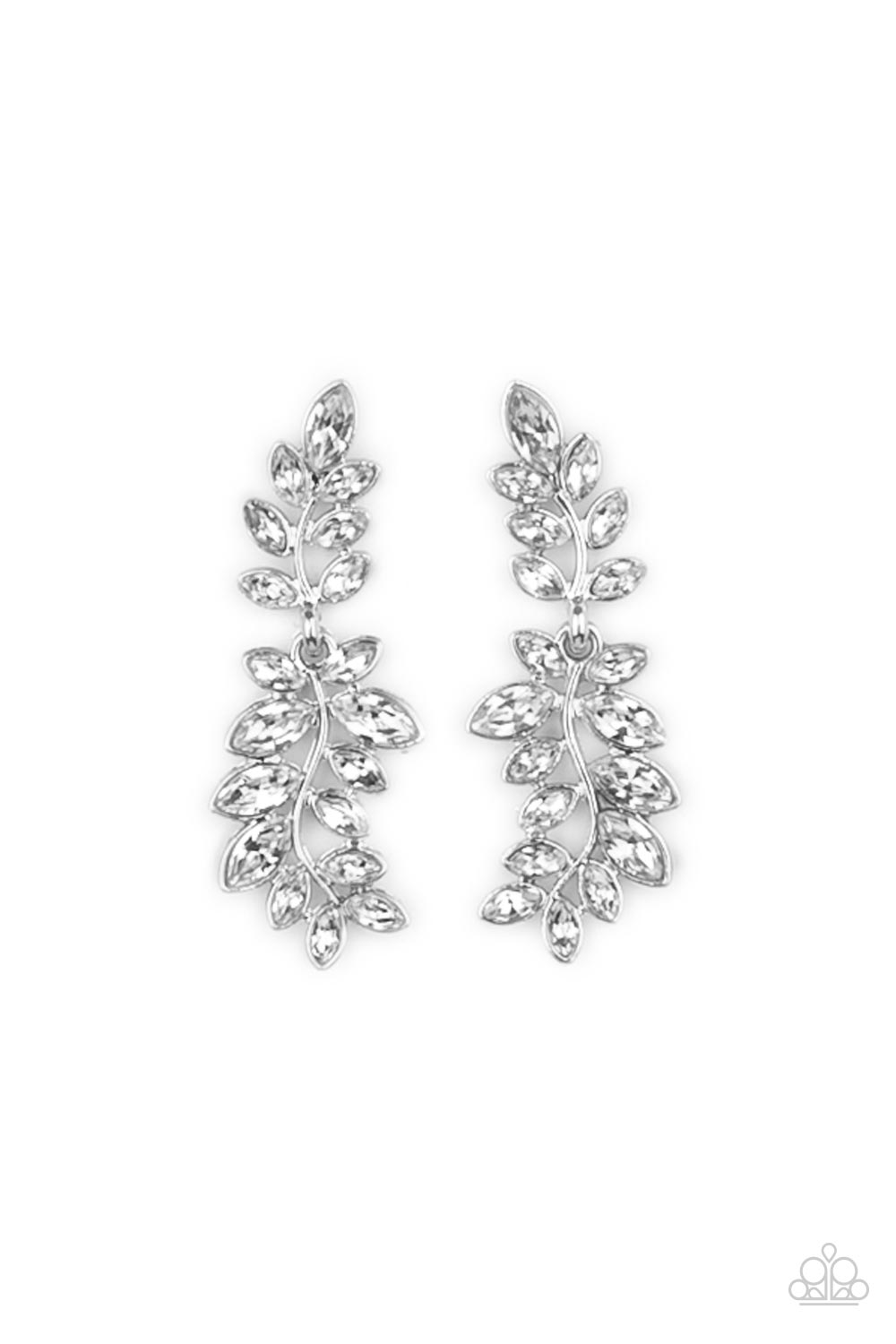 Paparazzi Accessories - Frond Fairytale - White earrings