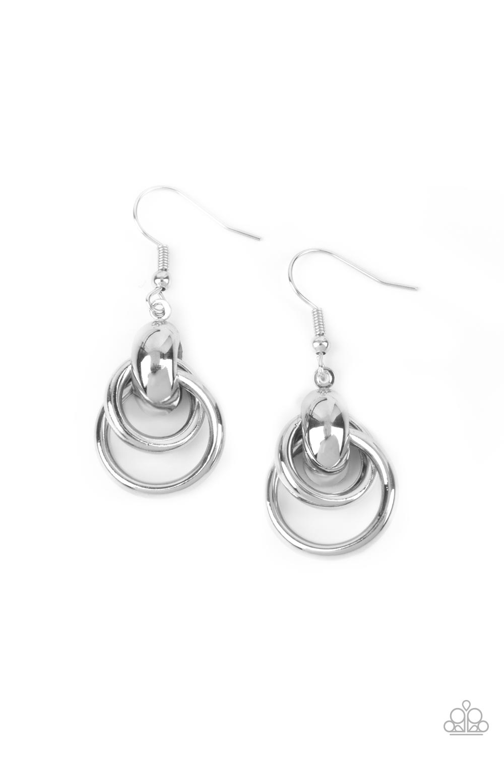 Paparazzi Accessories - Running In Circles - Silver earrings