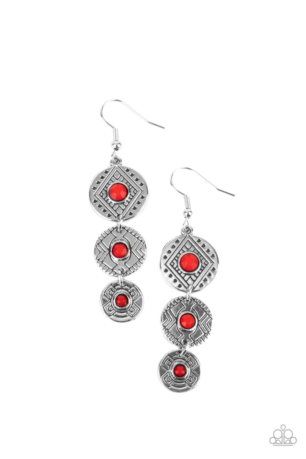 Paparazzi Accessories - Totem Temptress - Red earrings