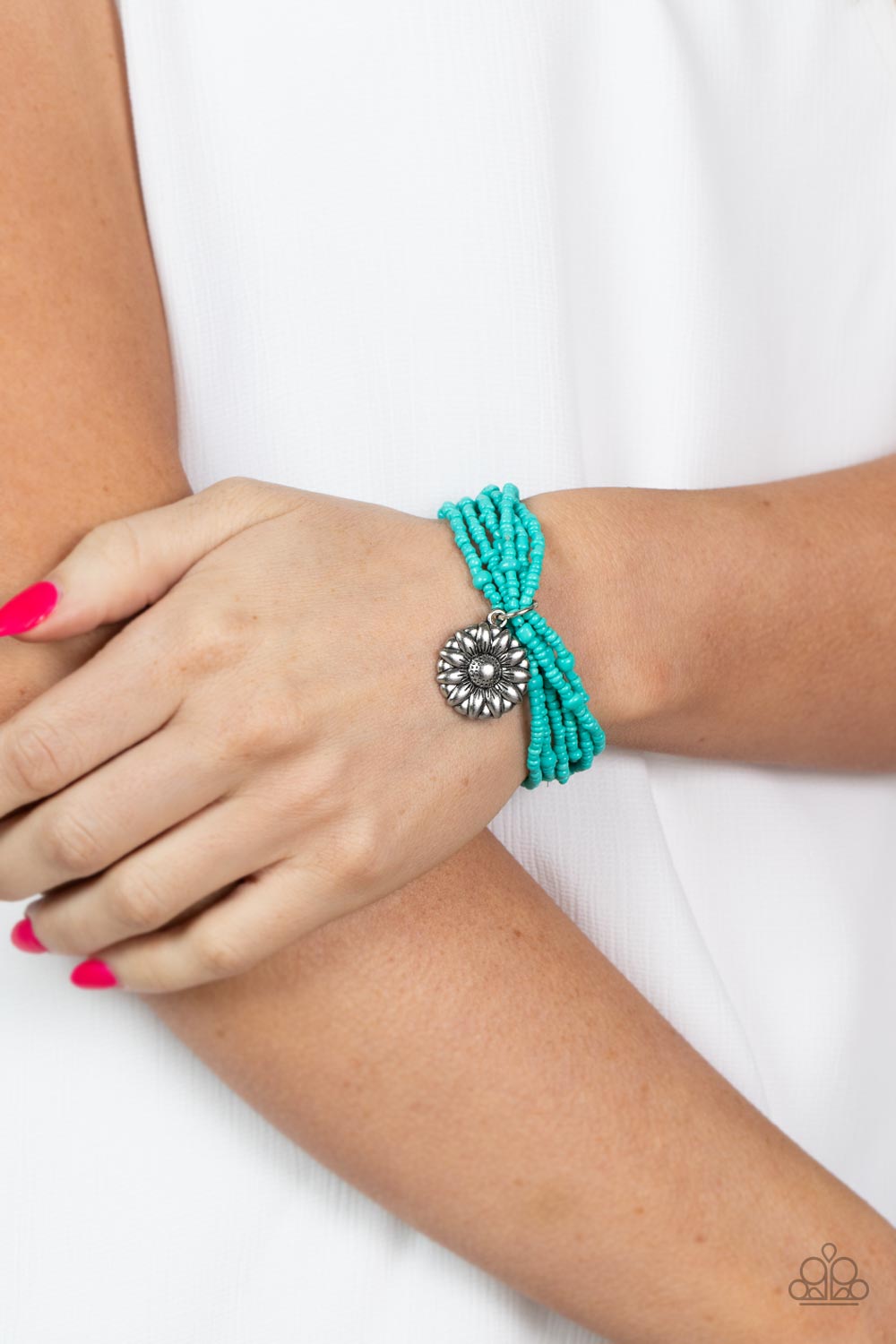 Paparazzi Accessories - Badlands Botany - Blue bracelet