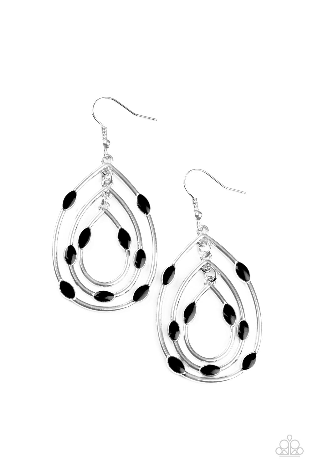 Paparazzi Accessories - Rippling Rapport - Black earrings