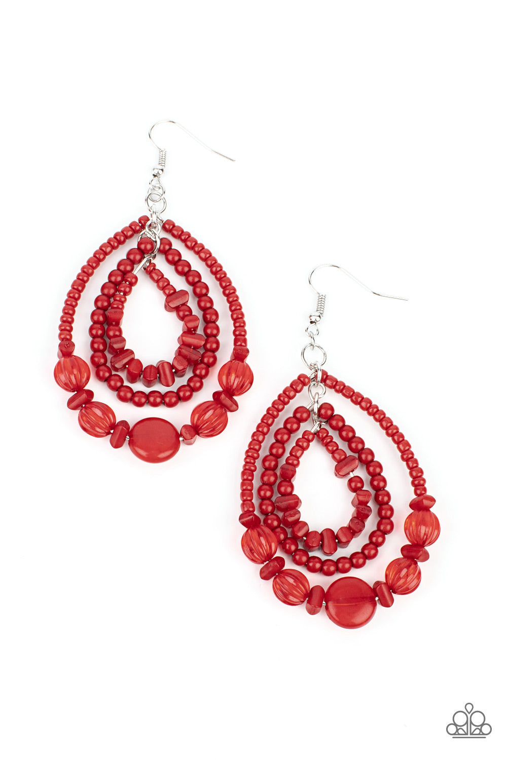 Paparazzi Accessories - Prana Party - Red earrings