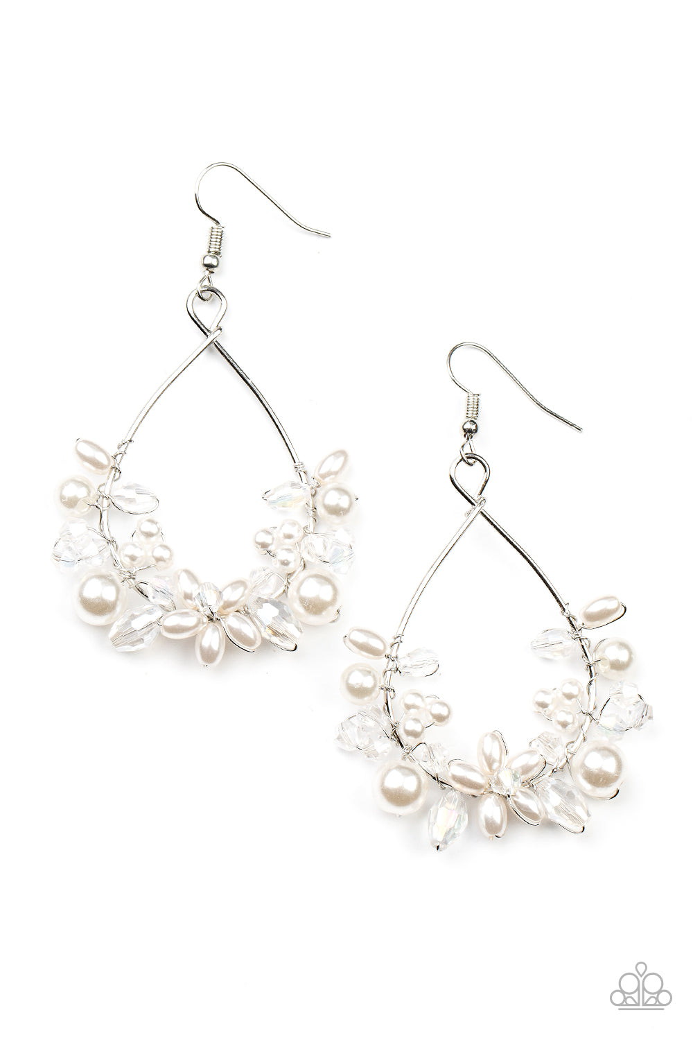 Paparazzi Accessories - Marina Banquet - White earrings