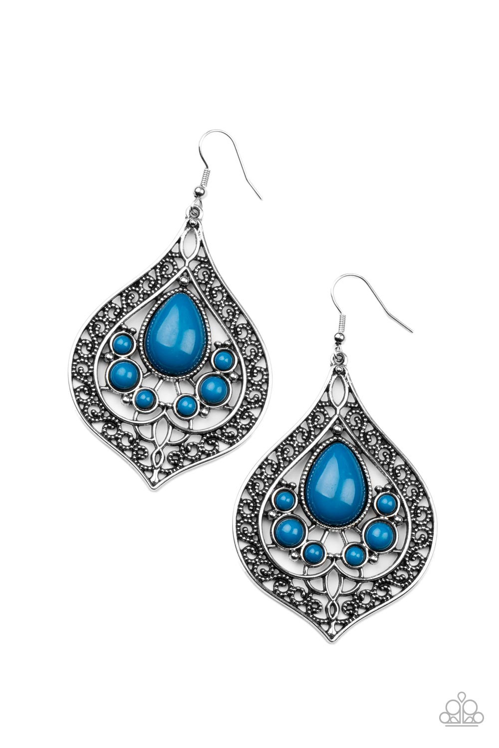 Paparazzi Accessories - New Delhi Nouveau - Blue earrings