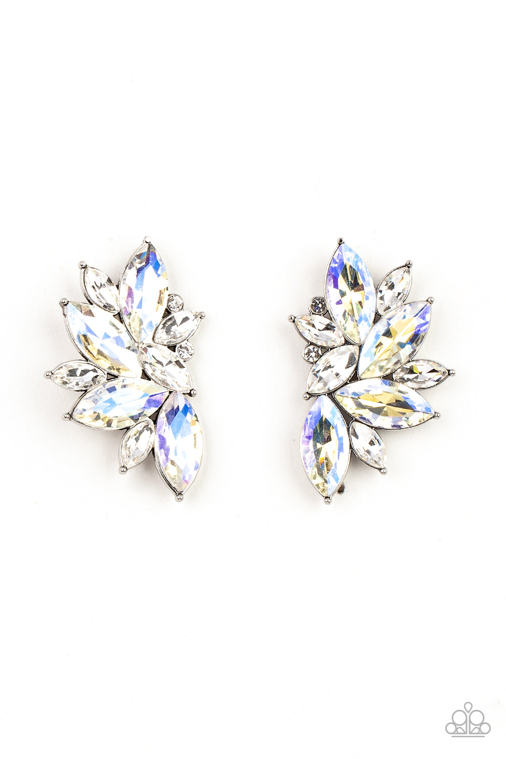 Paparazzi Accessories- Instant Iridescence - White earrings