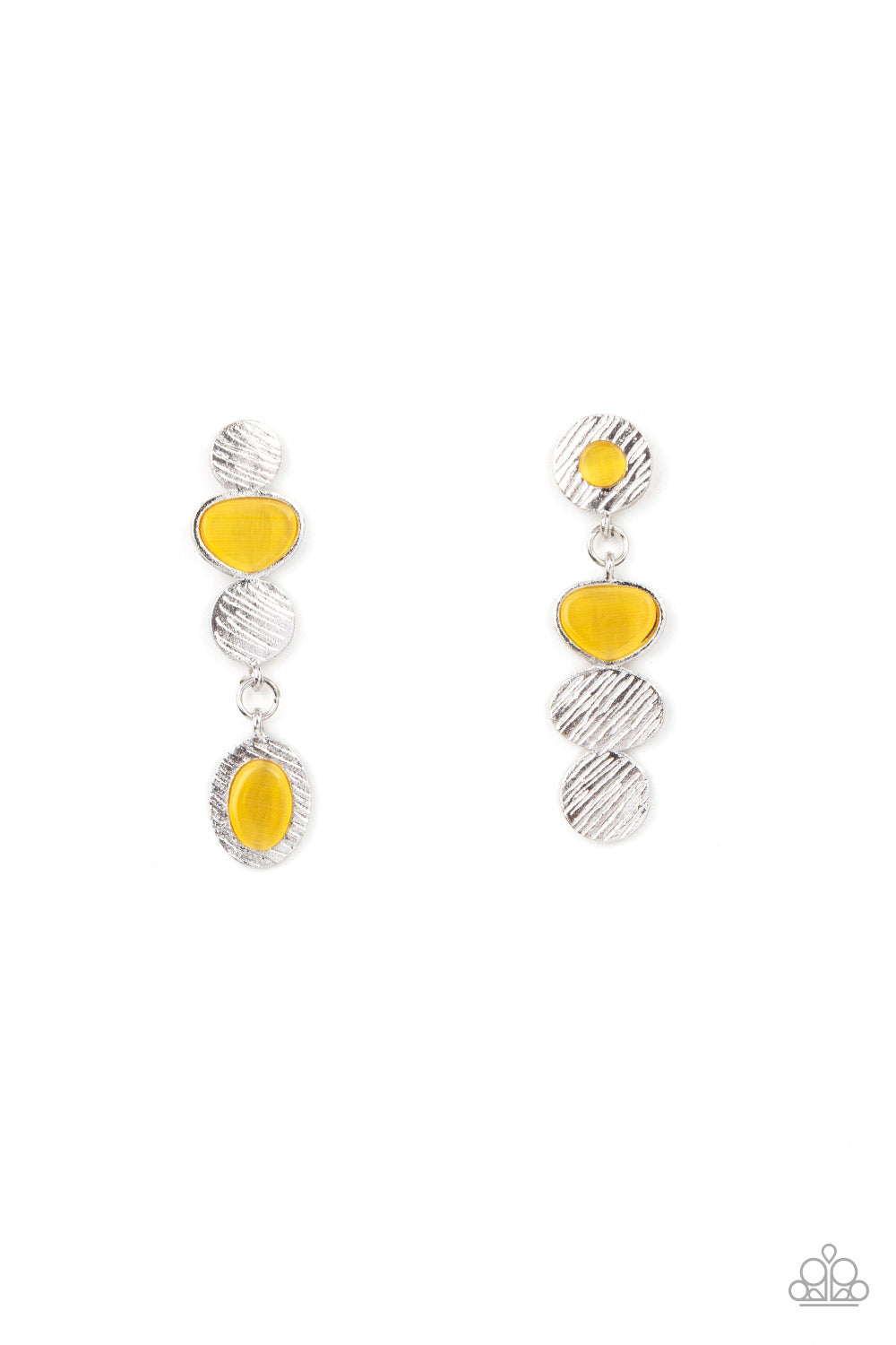 Paparazzi Accessories - Asymmetrical Appeal - Yellow earrings