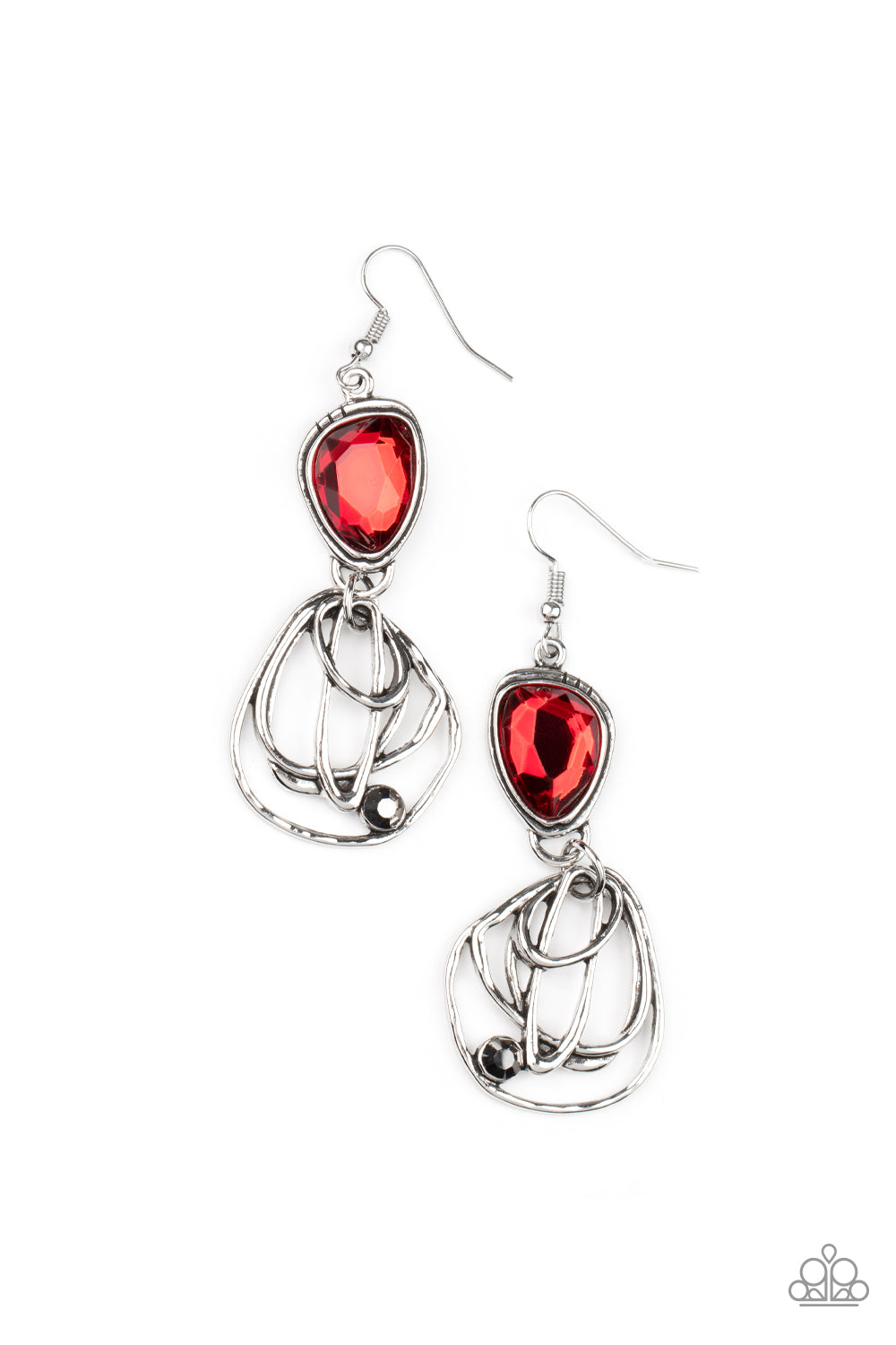 Paparazzi Accessories - Galactic Drama - Red earrings