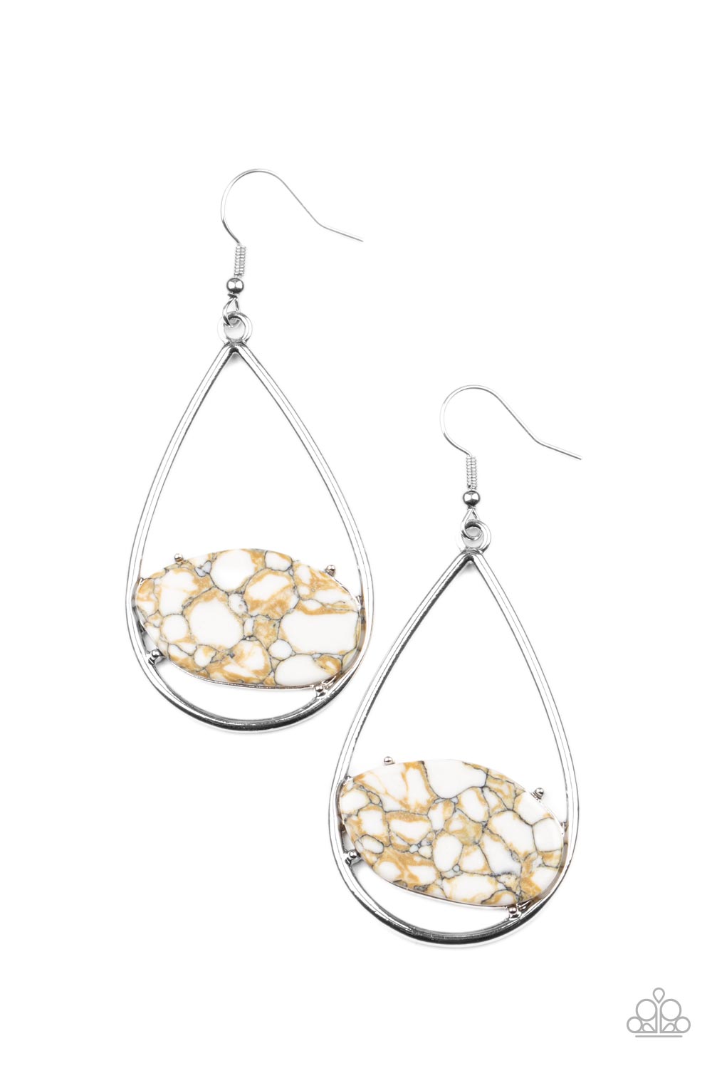 Paparazzi Accessories - Tropical Terrazzo - White earrings