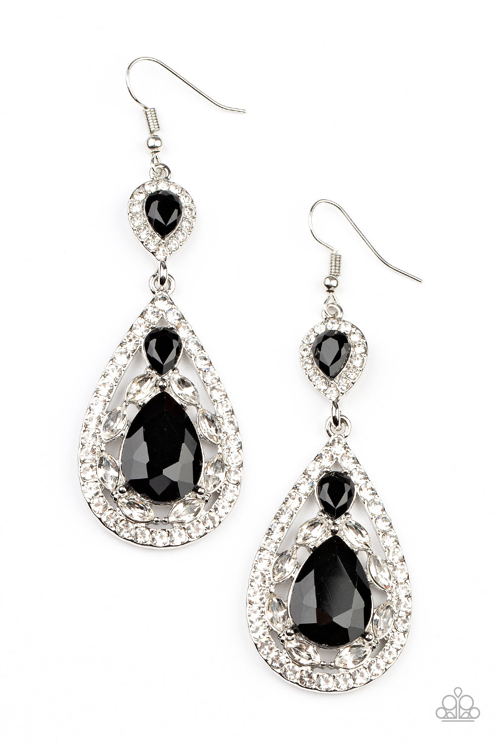 Paparazzi Accessories - Posh Pageantry - Black earrings