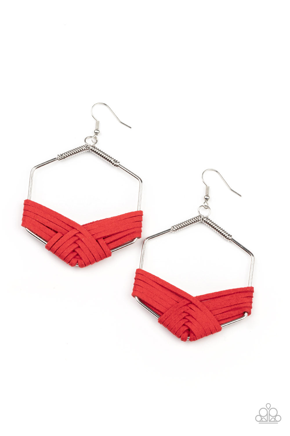 Paparazzi Accessories - Suede Solstice - Red earrings