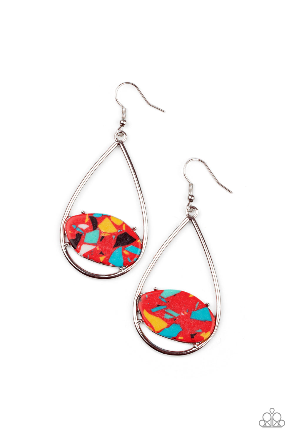 Paparazzi Accessories - Tropical Terrazzo - Red earrings