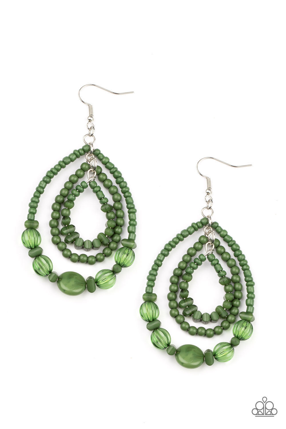 Paparazzi Accessories - Prana Party - Green earrings