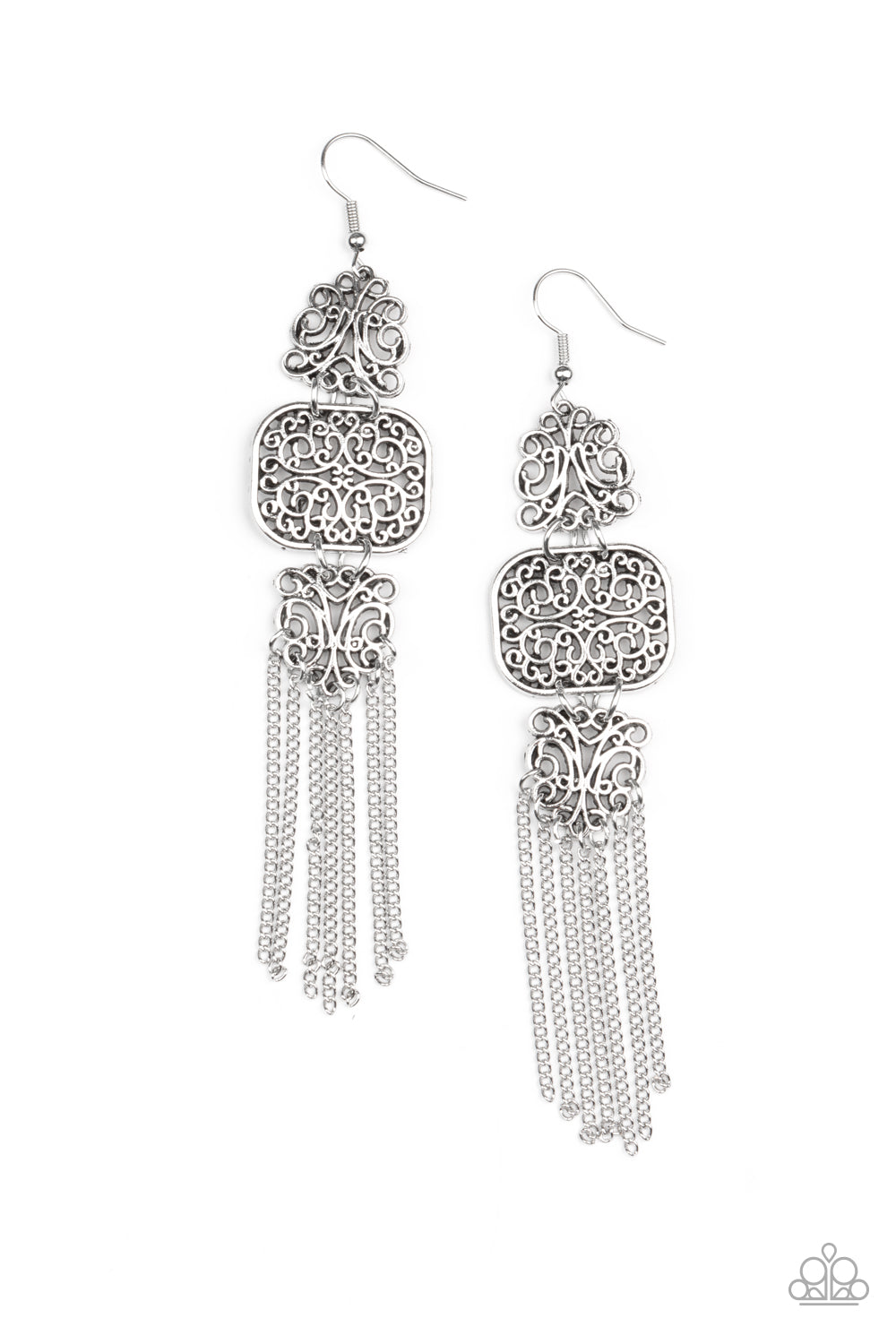 Paparazzi Accessories - Eastern Elegance - Silver earrings