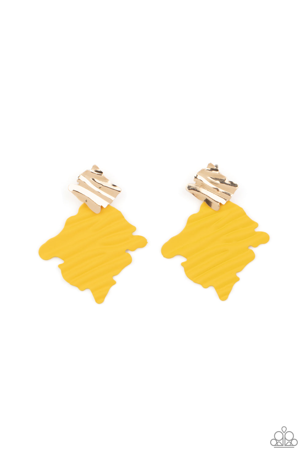 Paparazzi Accessories - Crimped Couture - Yellow earrings