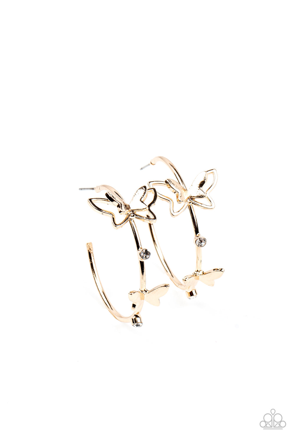 Paparazzi Accessories - Full Out Flutter - Gold earrings