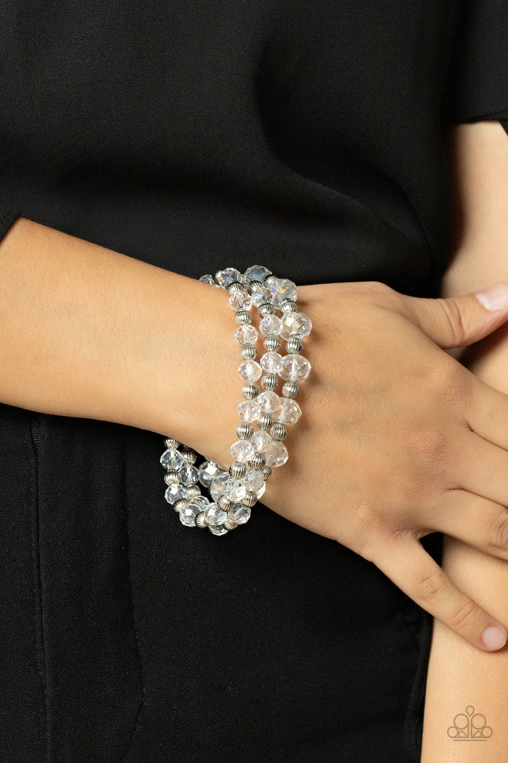 Paparazzi Accessories - Eiffel Tower Tryst - White bracelet