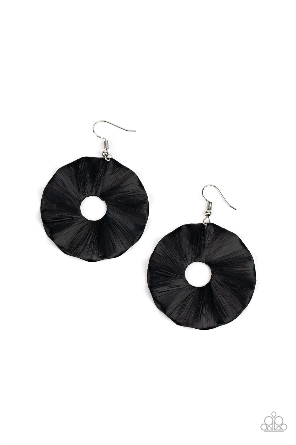 Paparazzi Accessories - Fan the Breeze - Black earrings