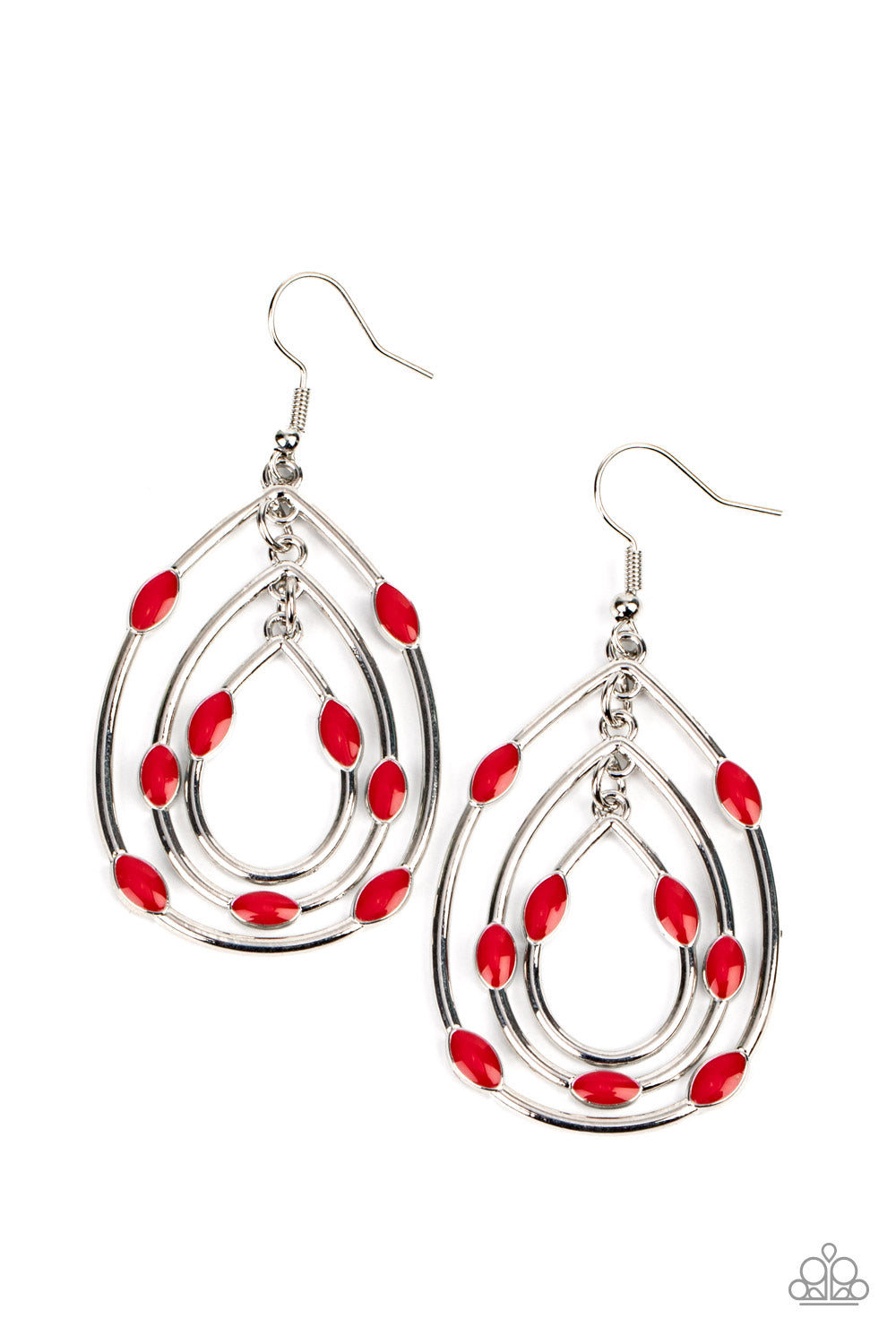 Paparazzi Accessories - Rippling Rapport - Red earrings