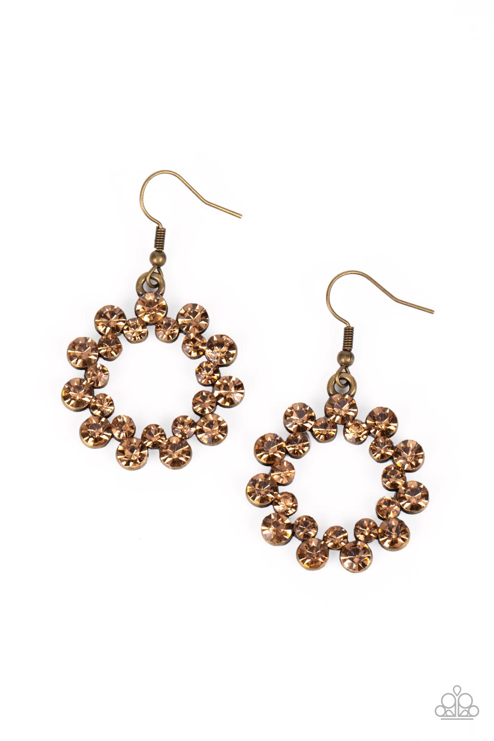 Paparazzi Accessories - Champagne Bubbles - Brass earrings