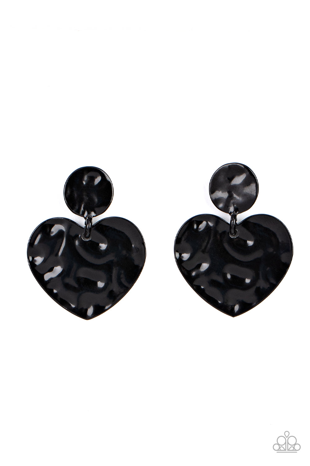 Paparazzi Accessories - Just a Little Crush - Black earrings