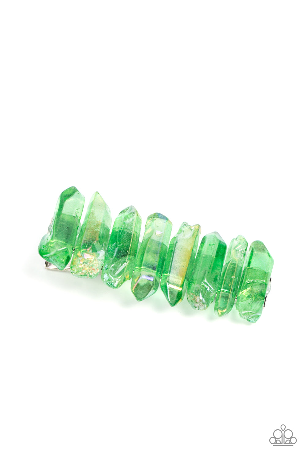 Paparazzi Accessories - Crystal Caves - Green hair clip