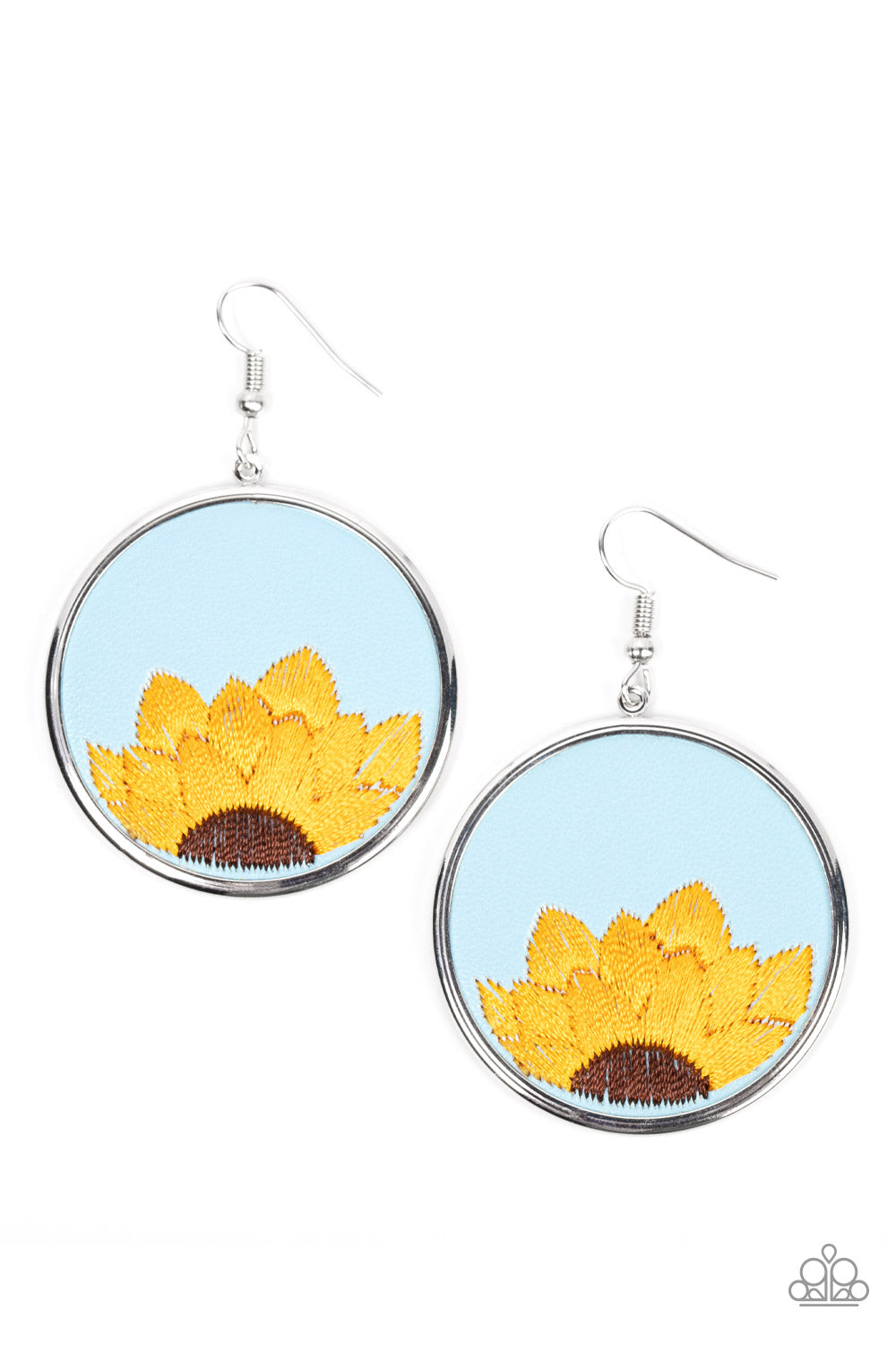 Paparazzi Accessories - Sun-Kissed Sunflowers - Blue earrings