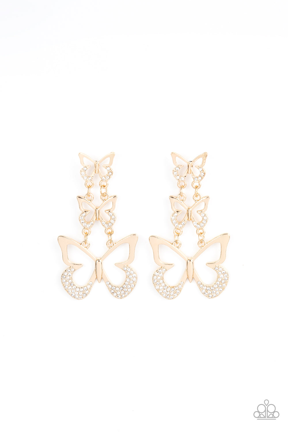 Paparazzi Accessories - Flamboyant Flutter - Gold earrings