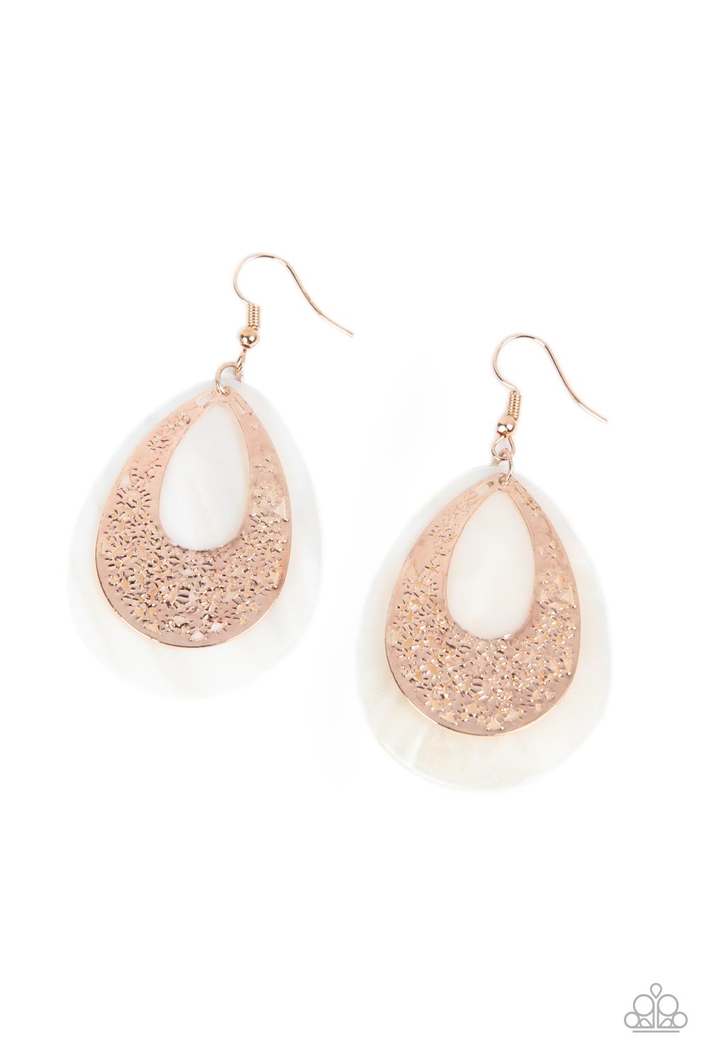 Paparazzi Accessories - Bountiful Beaches - Rose Gold earrings