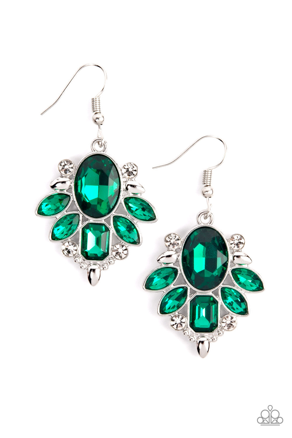 Paparazzi Accessories - Glitzy Go-Getter - Green earrings