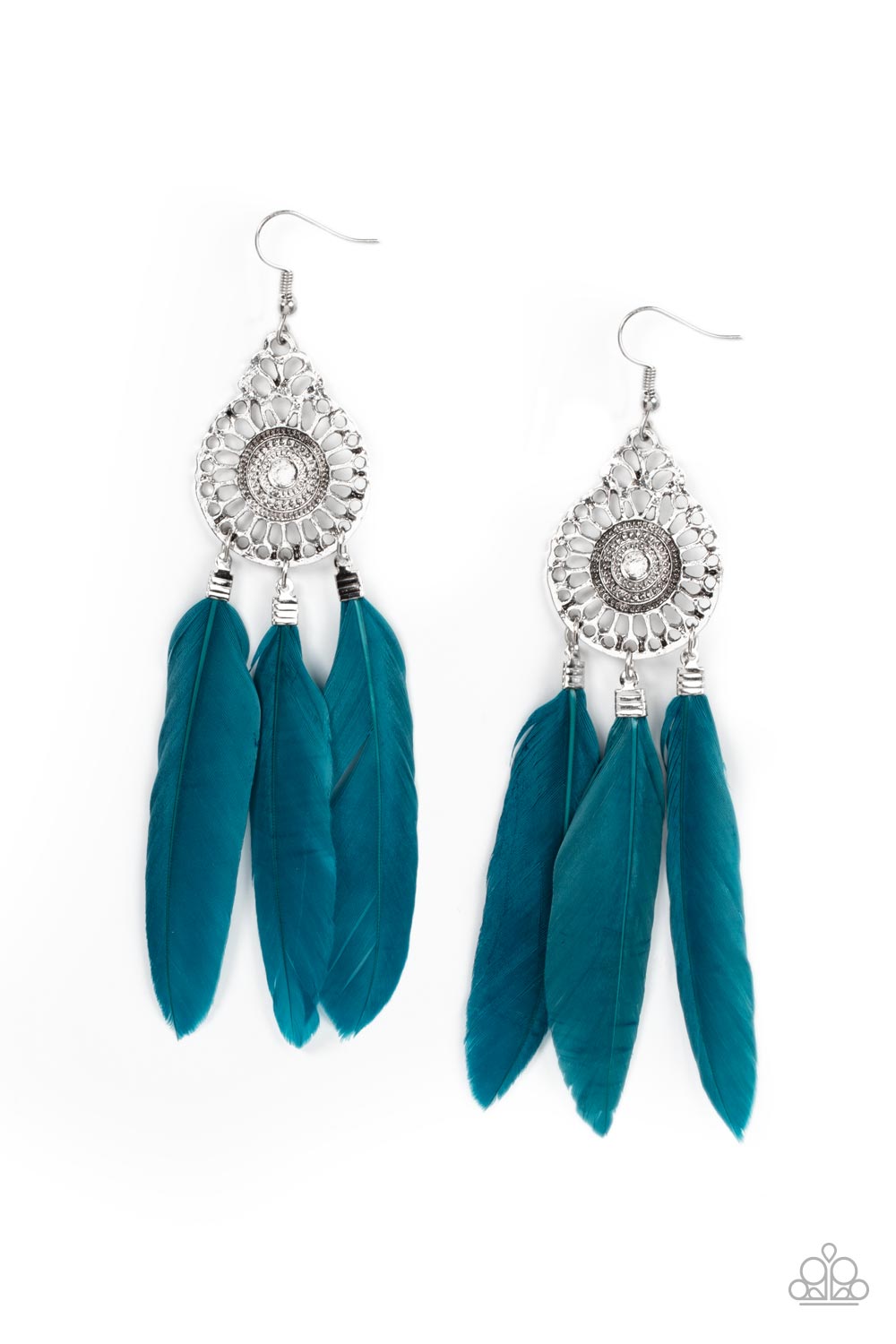 Paparazzi Accessories - Pretty in PLUMES - Blue earrings
