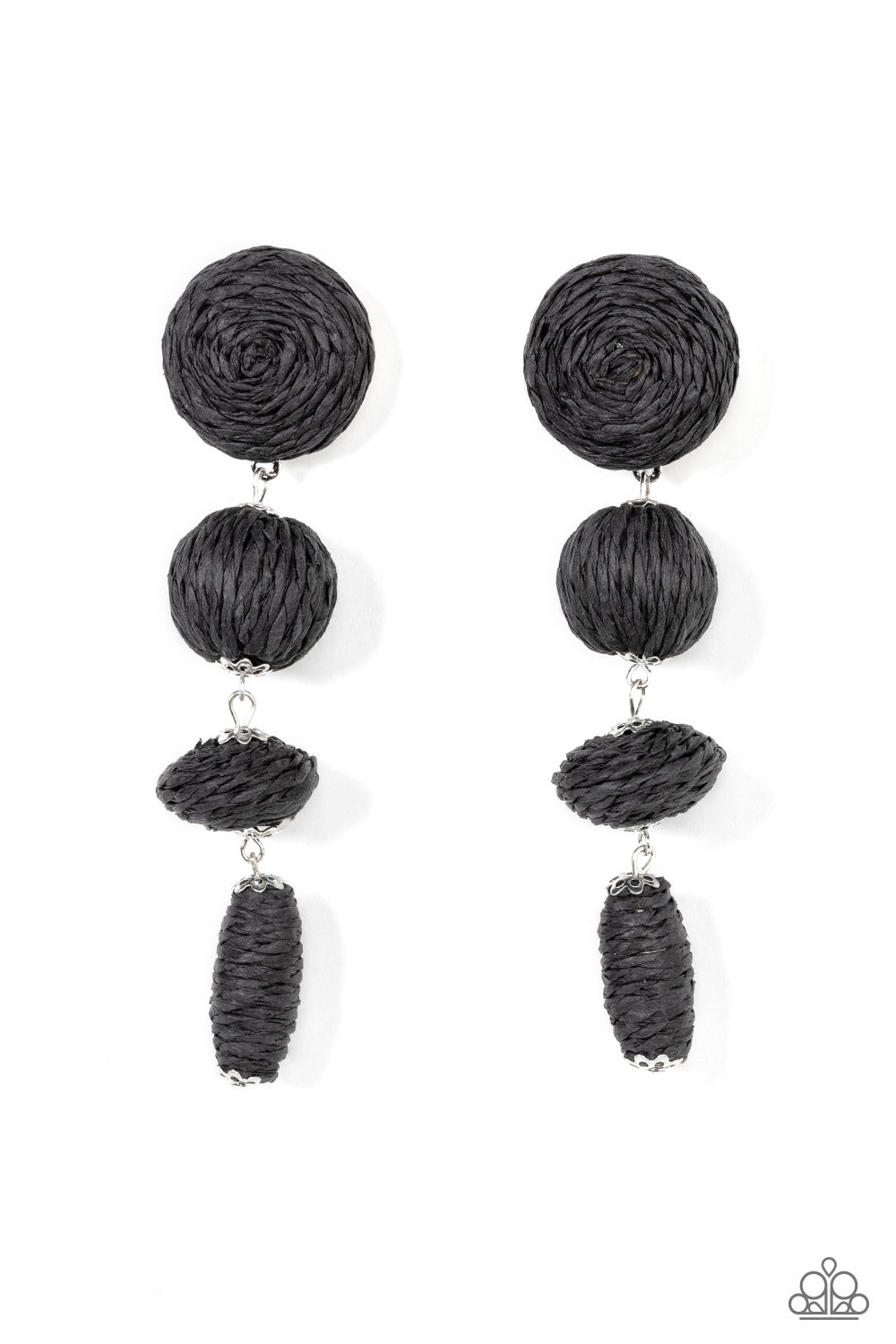 Paparazzi Accessories - Twine Tango - Black earrings