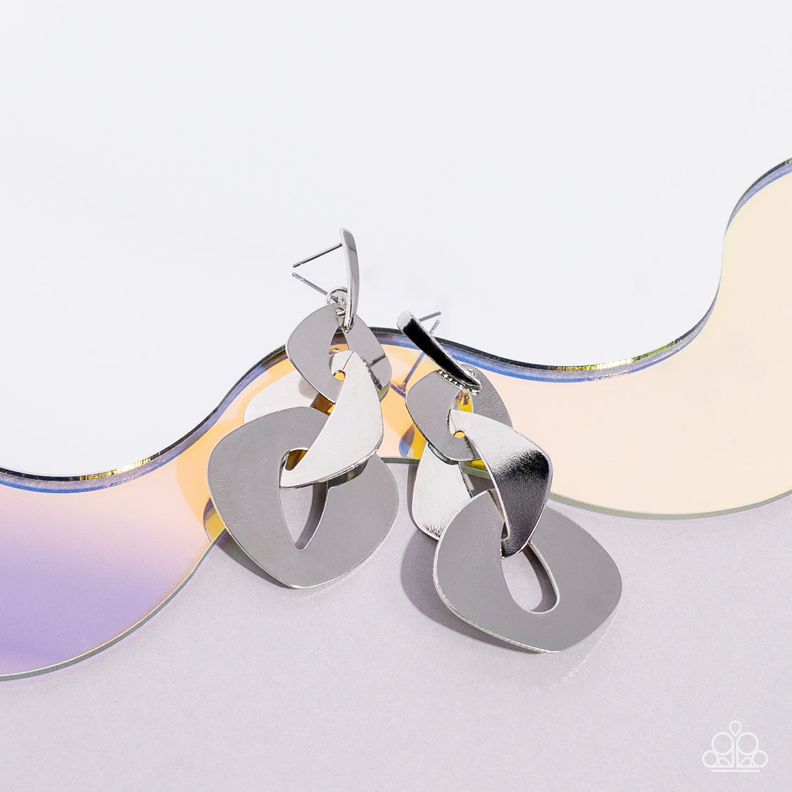 Paparazzi Accessories - Enveloped in Edge - Silver earrings