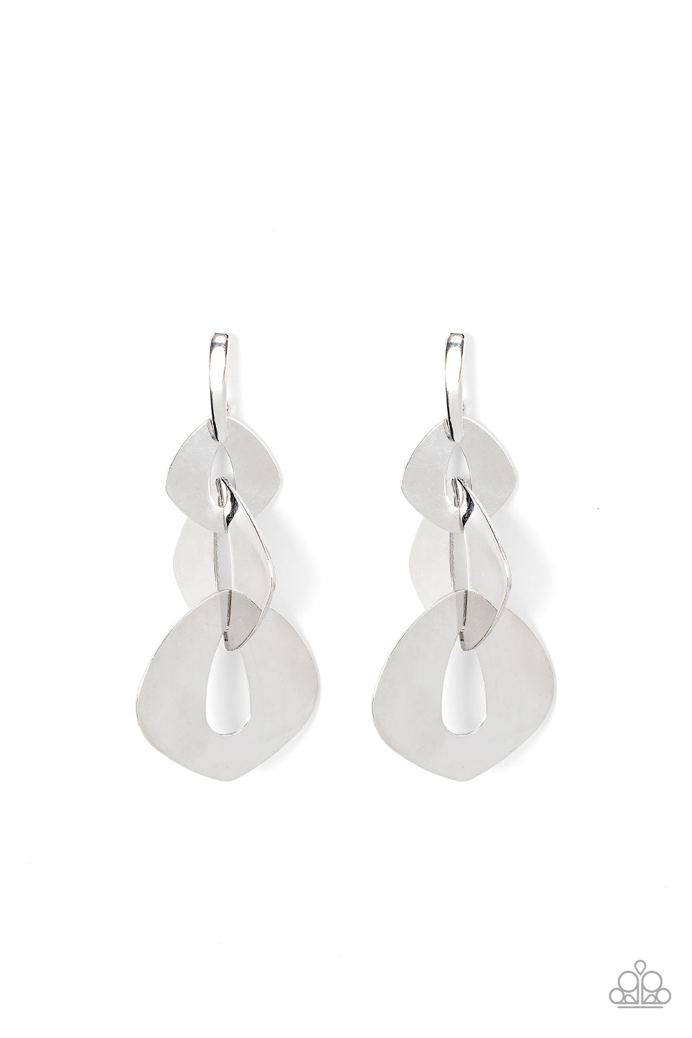 Paparazzi Accessories - Enveloped in Edge - Silver earrings