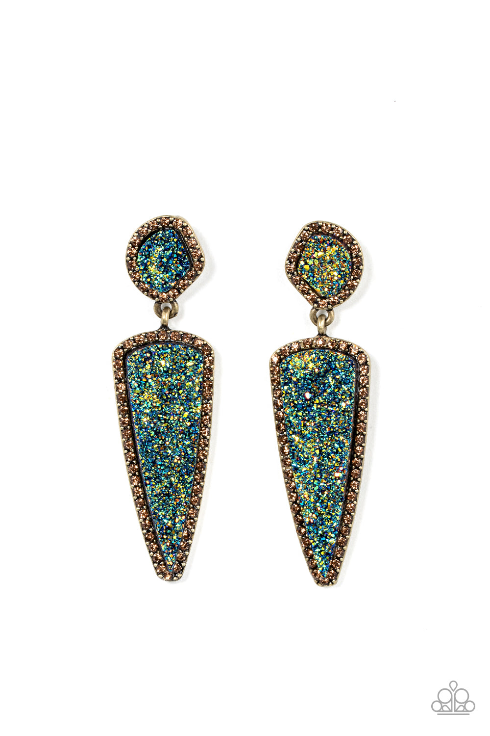 Papazzi Accessories - Druzy Desire - Brass earrings