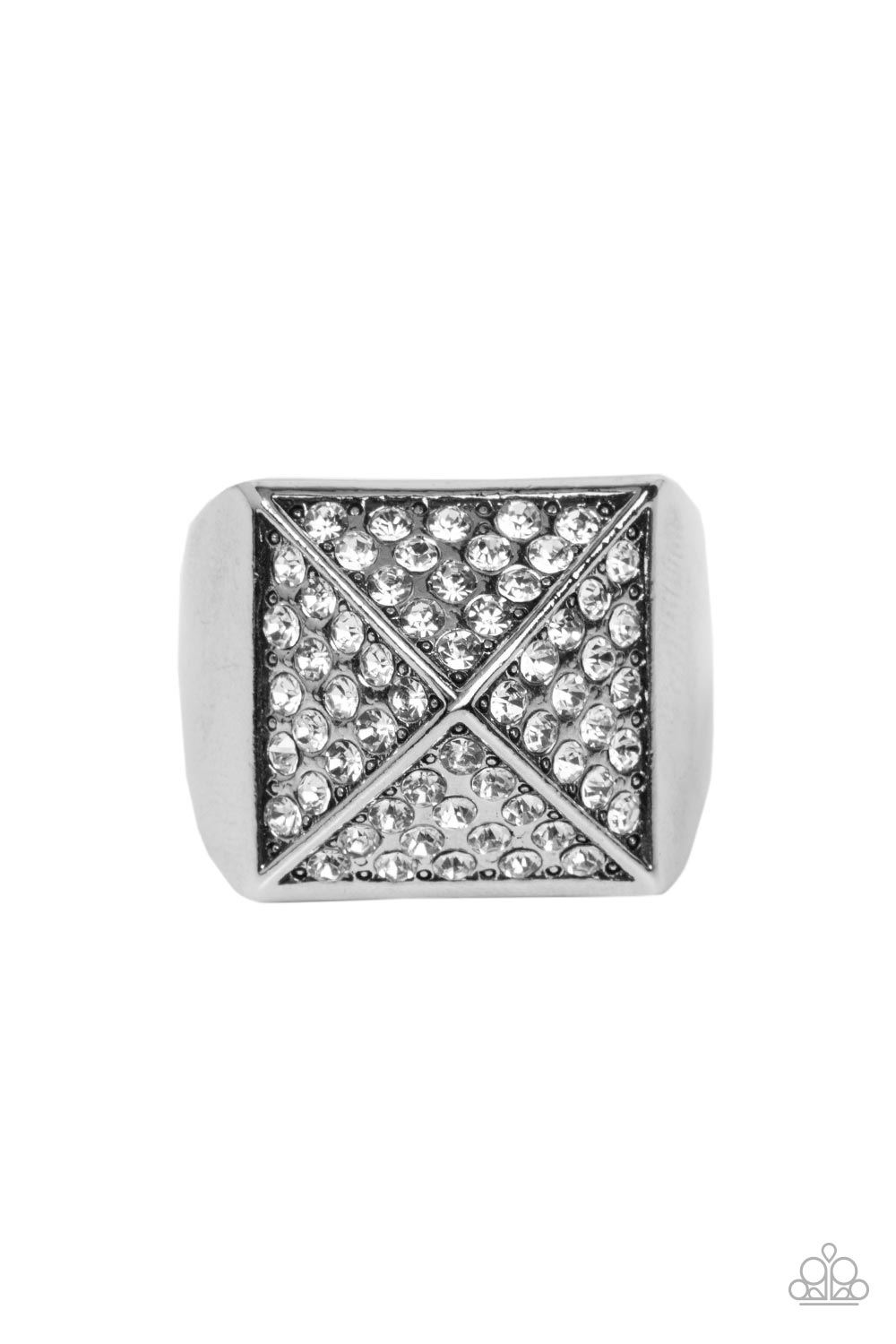 Paparazzi Accessories -Pyramidal Powerhouse - White ring