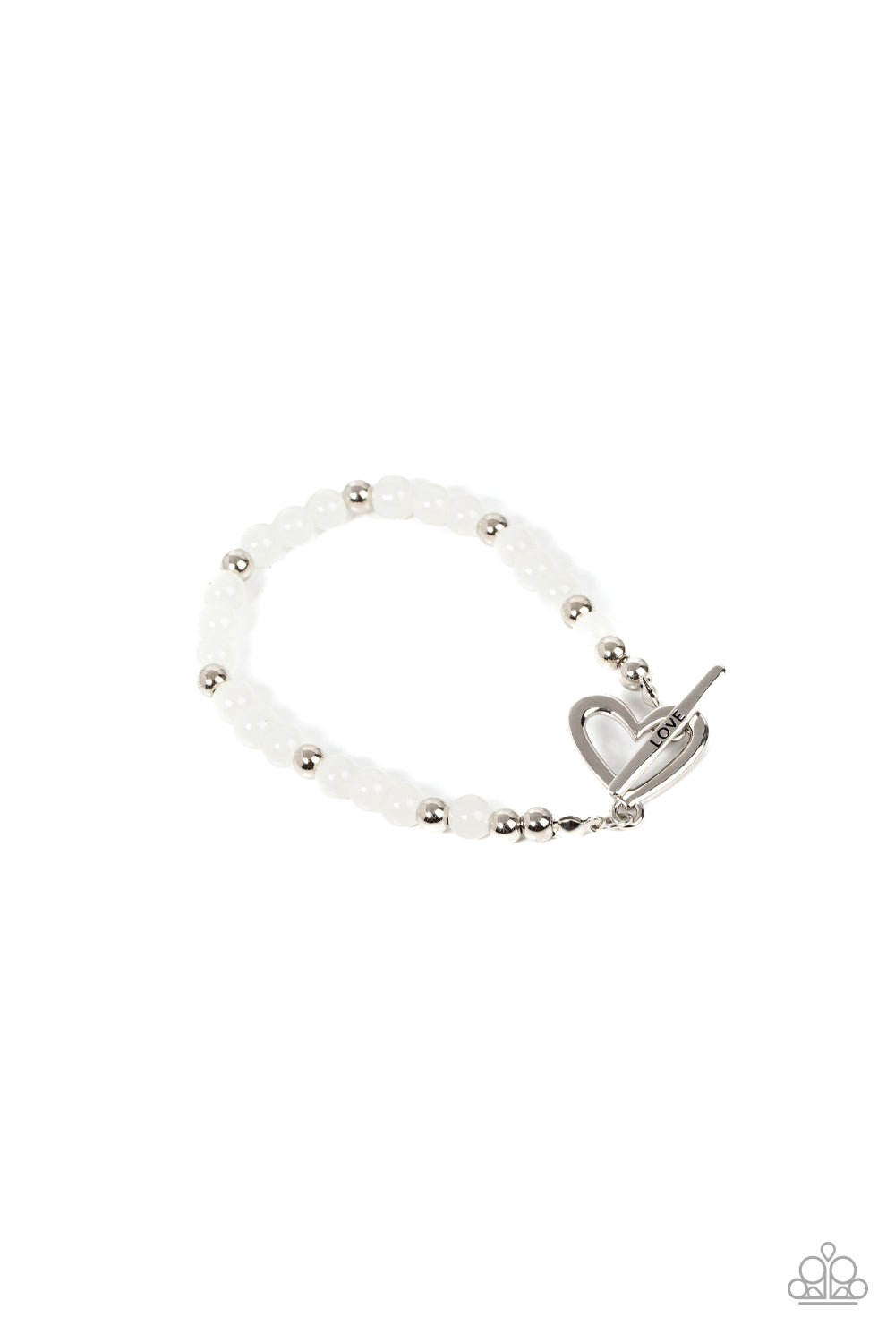 Paparazzi Accessories - Following My Heart - White bracelet