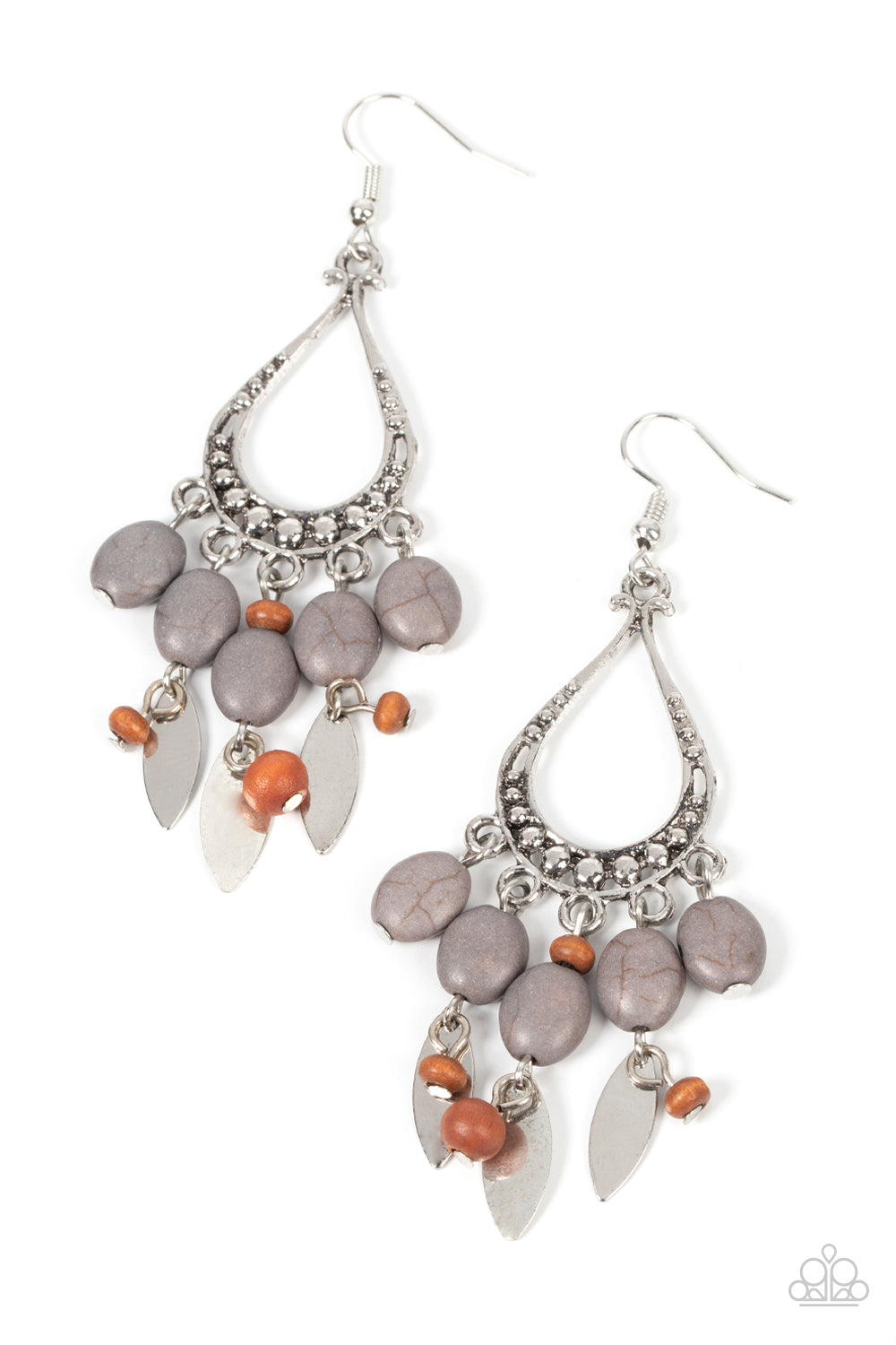 Paparazzi Accessories - Adobe Air - Silver earrings