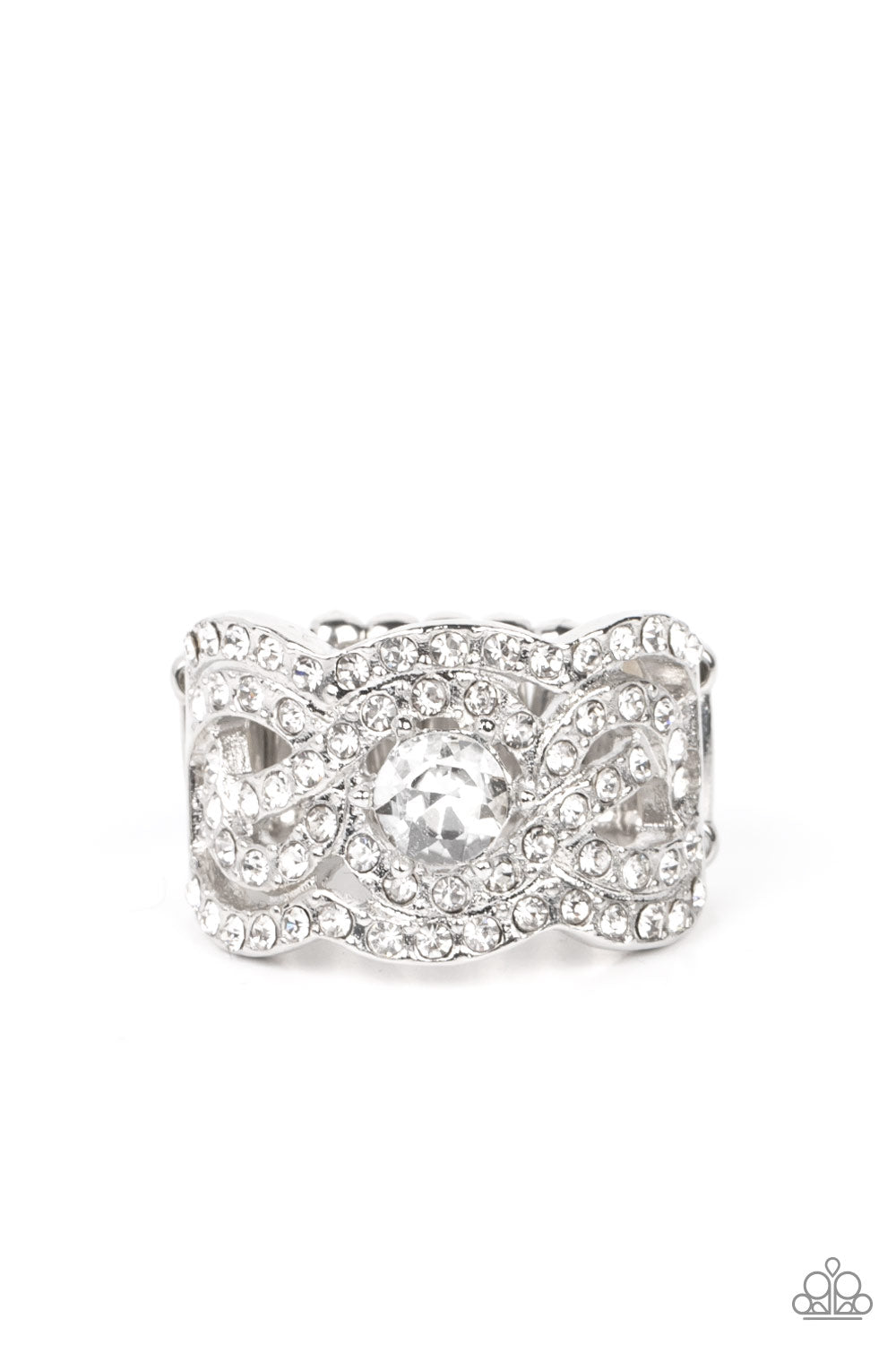 Paparazzi Accessories - Doting on Dazzle - White ring