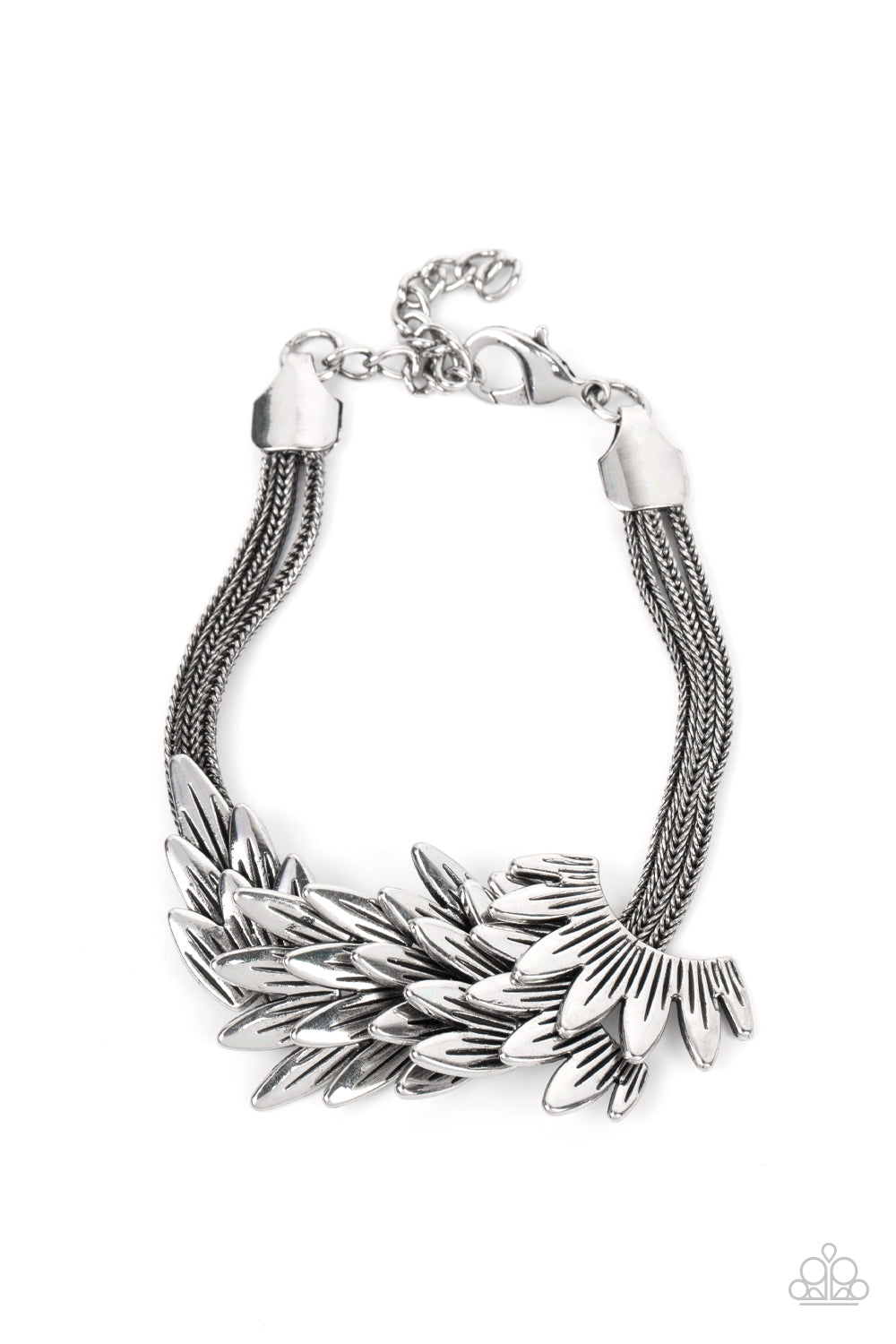 Paparazzi Accessories - BOA and Arrow - Silver bracelet