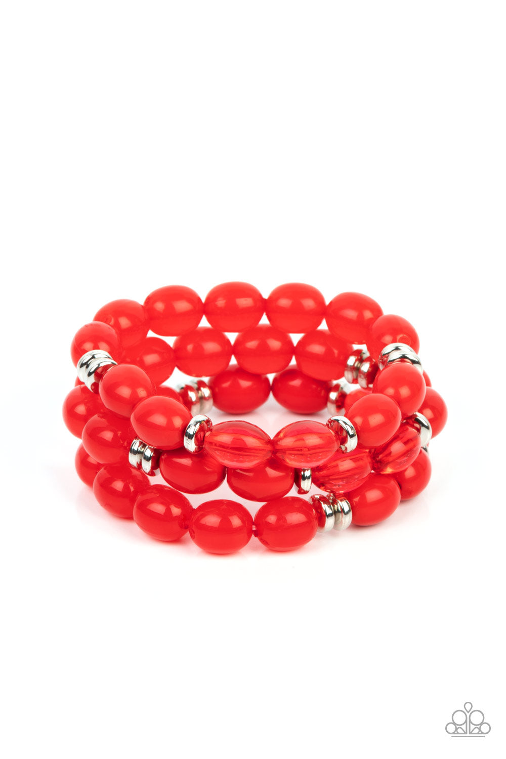Paparazzi Accessories - Coastal Coastin - Red bracelet