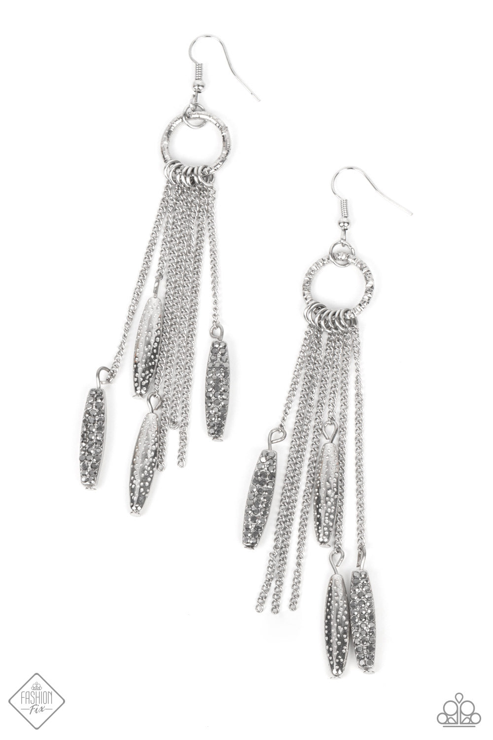 Paparazzi Accessories - Thrifty Tassel - Silver earrings