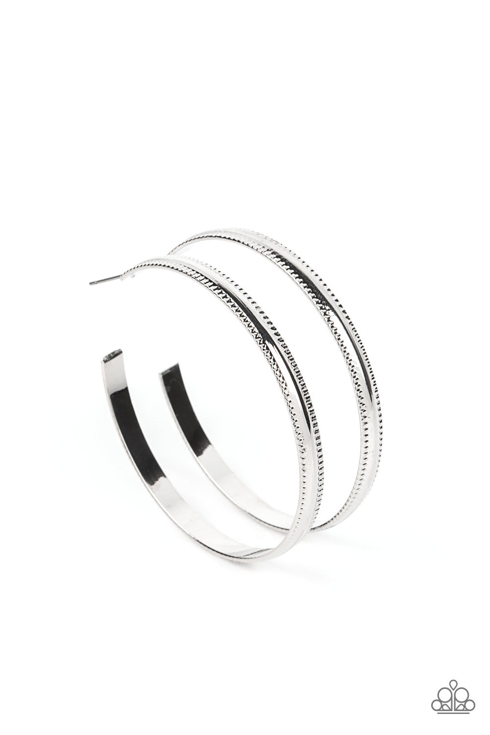 Paparazzi Accessories - Monochromatic Magnetism - Silver earrings