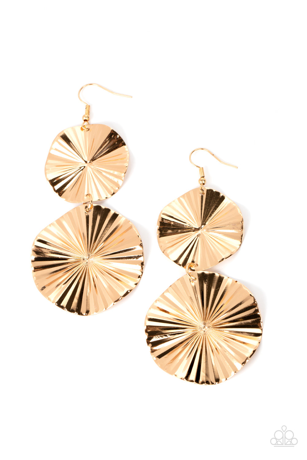 Paparazzi Accessories - In Your Wildest FAN-tasy - Gold earrings