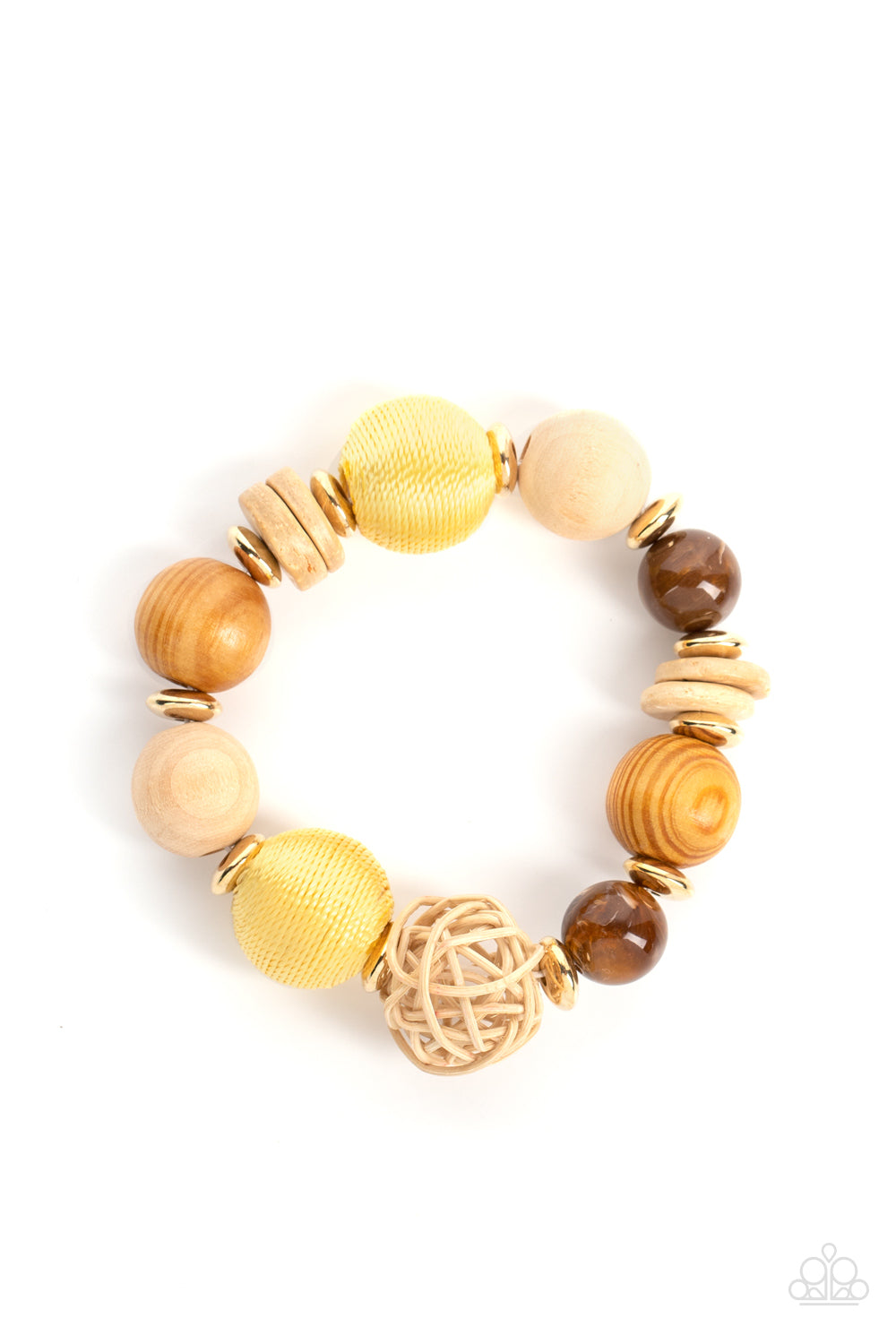 Paparazzi Accessories - Happily Homespun - Yellow bracelet