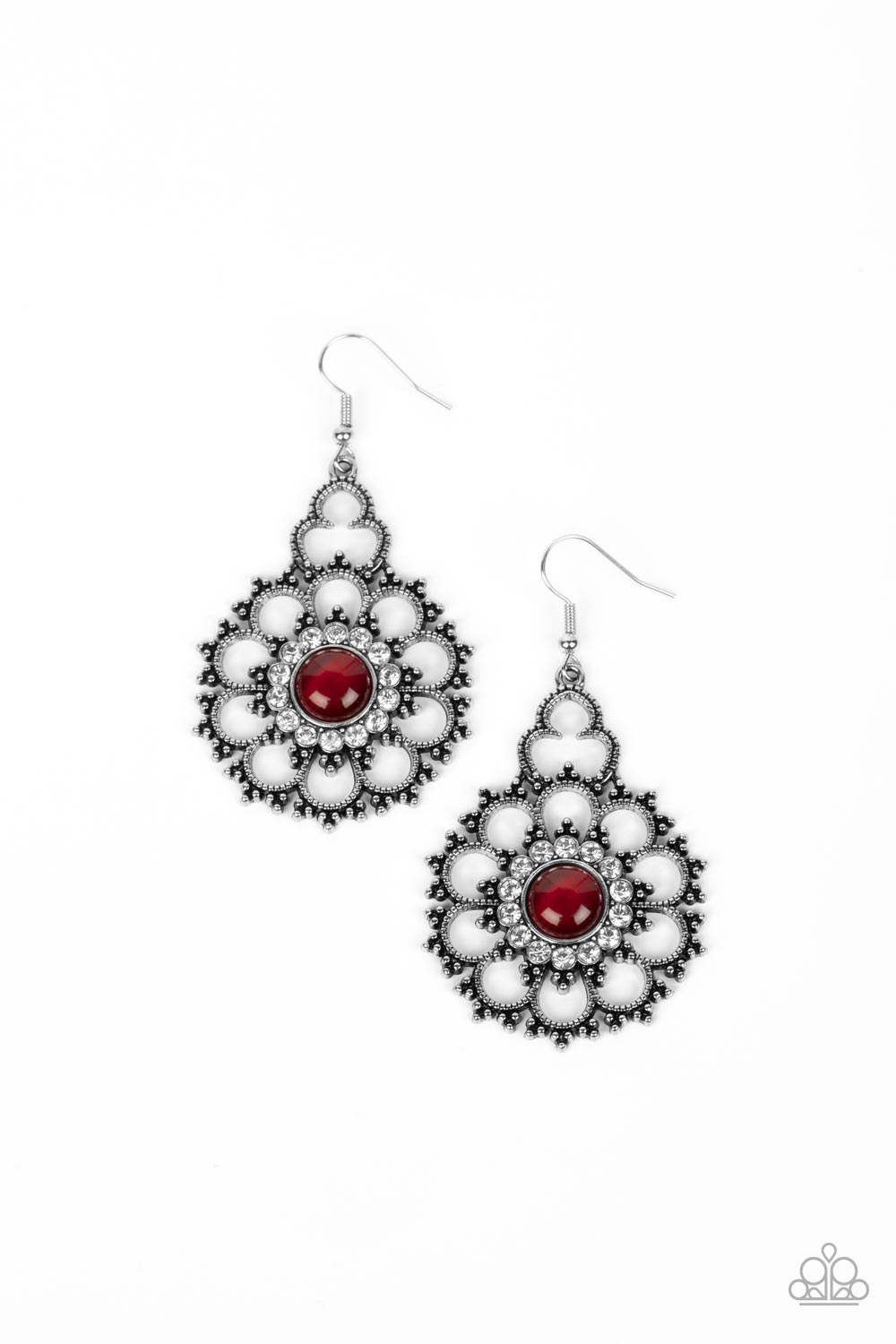 Paparazzi Accessories - Floral Renaissance - Red earrings
