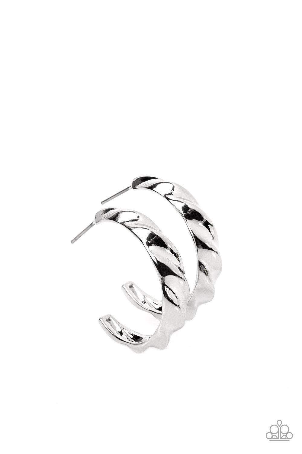 Paparazzi Accessories HOOP it Up - Silver earrings